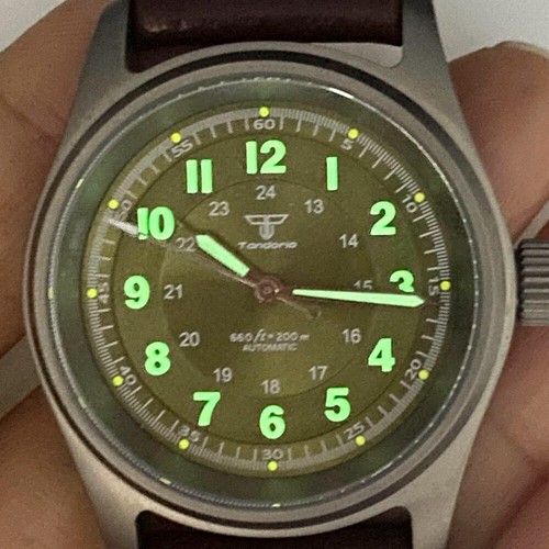 Reloj automático pequeño titanio 36 mm tandorio esfera negra Japón NH35A PT5000 para hombre - Imagen 8 de 20