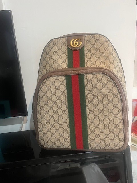 Gucci Ophidia rucksack with red and green stripe  and adjustable straps