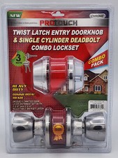 Twist Latch Entry Doorknob Single Cylinder Deadbolt Combo Lockset. Protouch