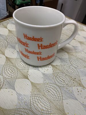 Vintage 1980 s Hardee's BREAKFAST CLUB Ceramic Coffee Mug/Tea Cup 10 oz White