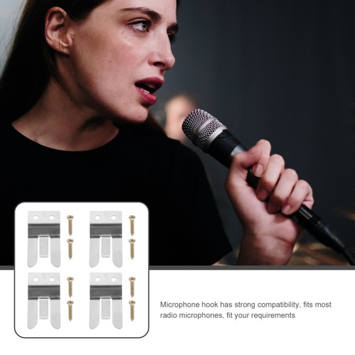 4 Pcs Microphone Hook Holder Clamp Holders Universal Clips for Stands - Zdjęcie 12 z 12