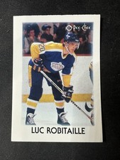 1987 O-PEE-CHEE MINI #35 LUC ROBITAILLE ROOKIE CARD LOS ANGELES KINGS. rookie card picture