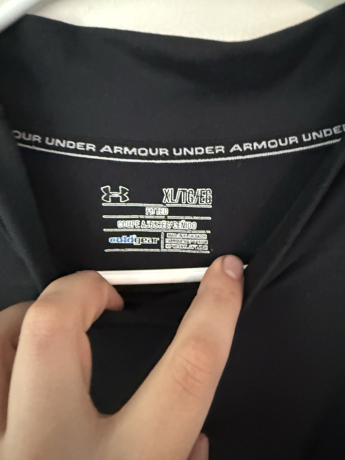 Under Armour ColdGear Fitted Mock Neck Long Sleeve Shirt Men XL Black thumbnail 3