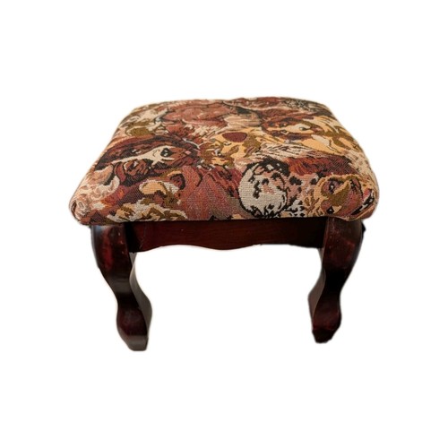 Dog Fabric Tapestry Ottoman Footstool Lounge Padded 9.5" Tall