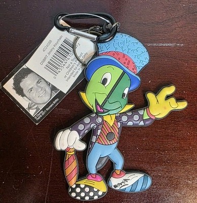 New Disney X Romero Britto Pinocchio's Jiminy Cricket Rubber Key Chain