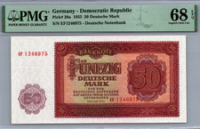 Germany 50 Deutsche Mark 1955 Pick # 20a PMG 68 EPQ SUPERB GEM UNC