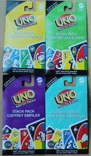 4× Mattel Uno Add-on Packs Blister Booster Pack Speed Stack Reverse  Swap Set