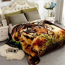 Korean Faux Mink Fleece Blanket 75"x87" and 5 LB - 2 Ply Reversible 520GSM Silky