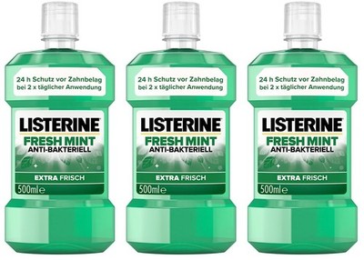   Listerine Fresh Mint Mundspülung Anti Bakteriell Extra Frisch 3x 500ml  