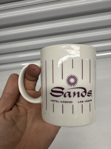 Vintage Sands Hotel Casino Las Vegas Coffee Mug Purple Logo Souvenir Cup