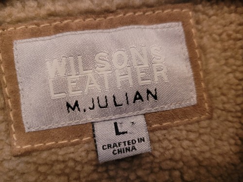 Wilsons Leather M. Julian Lined Jacket Coat Suede Tan Heavy Mens Large - Picture 4 of 13