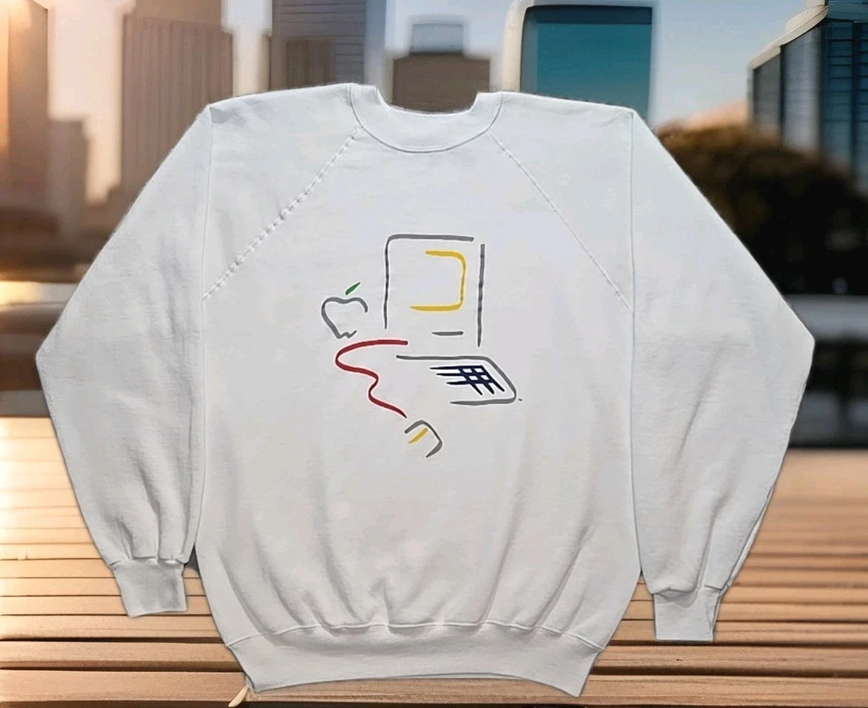 Sudadera De Colección Apple Computer Hanes XL Hecha en EE. UU. Logotipo Trasero Rojo Excelente Foto 3 de 4