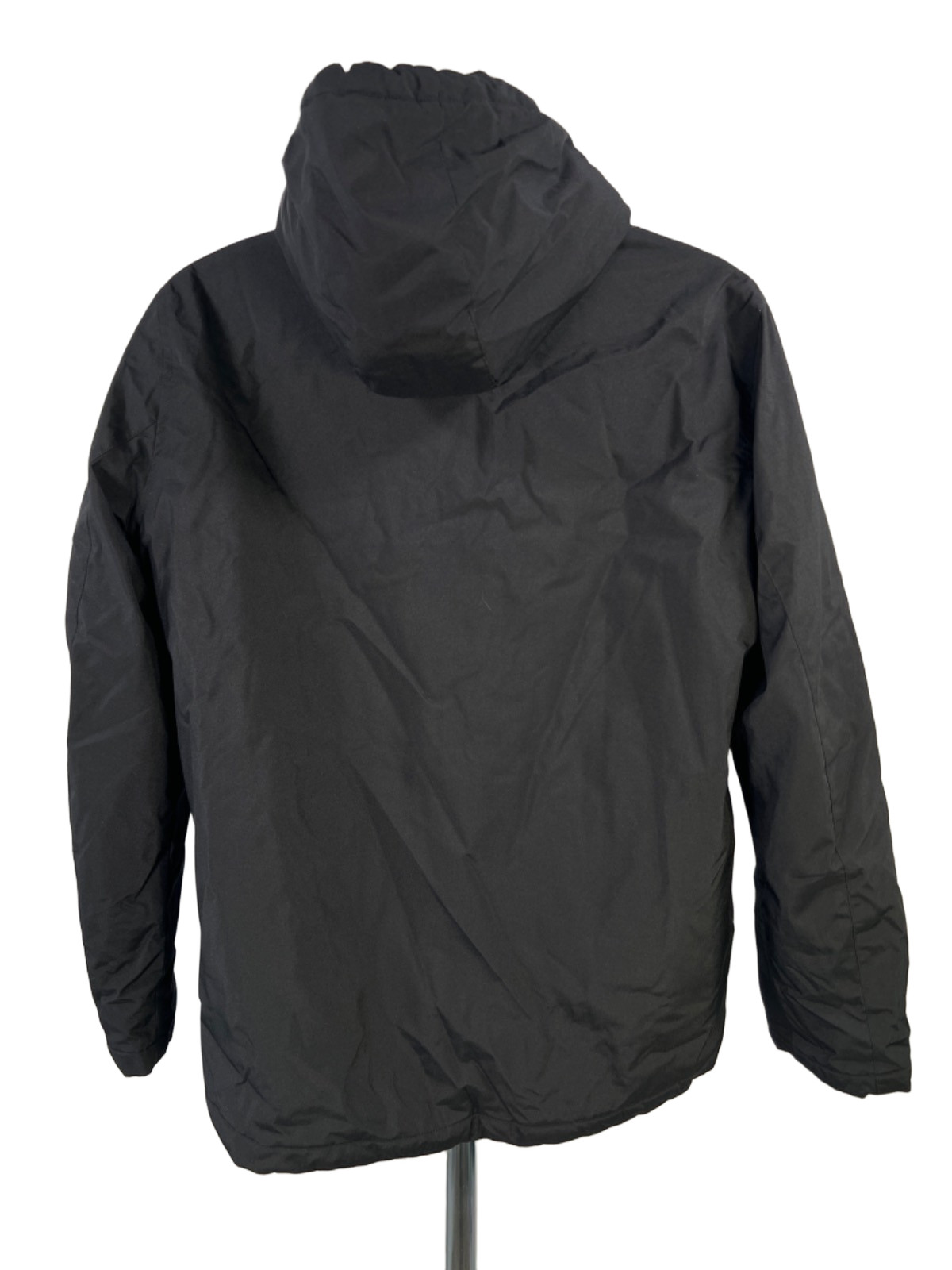 Nautica Men's Black Logo Zip Up Hooded Long Sleeve Puffer Coat - L - second product detail image