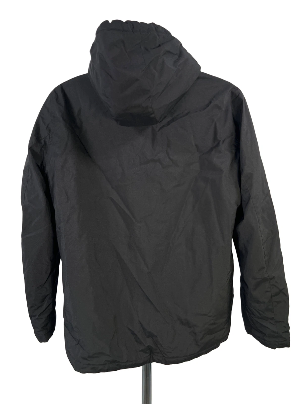 Nautica Men's Black Logo Zip Up Hooded Long Sleeve Puffer Coat - L - product detail image 2