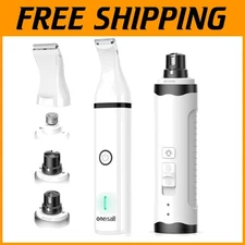 Electric Dog Nail Grinder & Paw Trimmer Kit - Whisper Quiet, USB Rechargeable