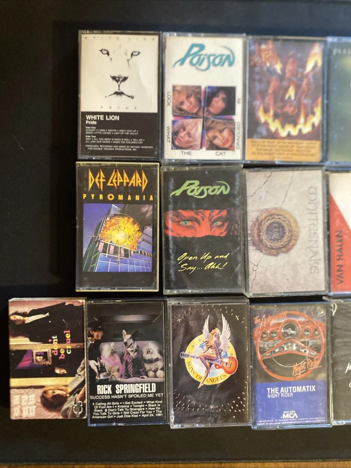 50s-90s Rock Cassettes Lot Of 34 Tapes Def Leppard, Poison, Van Halen, & More! Foto 2 de 4