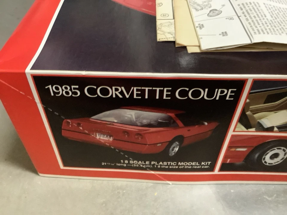 1984 Monogram 1/8 Scale 1985 Corvette Coupe Model Car Kit #2608 New Open Box - Image 4 of 4