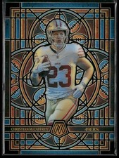 2025 Panini Mosaic Football Christian McCaffrey Stained Glass Case Hit SP