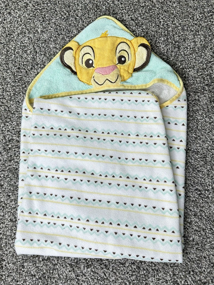 Disney Baby - Simba El Rey León Toalla Infantil Con Capucha Envoltura Envío EE. UU. USADA EN EXCELENTE ESTADO Foto 3 de 4