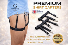 Men’s Shirt Stays Holders Garters Suspenders Straps Tuck It Keepers Adjustable