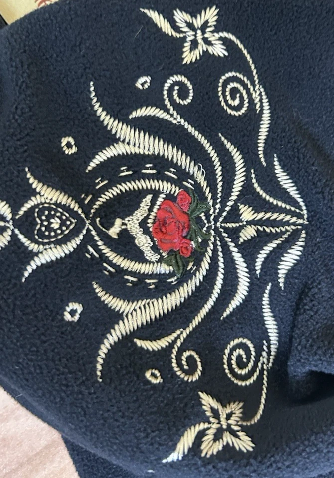 Pullover de esquí Bogner EE. UU. bordado polar media cremallera negro para mujer talla grande 14 Foto 4 de 4