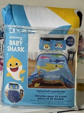 Baby Shark Twin/Full Comforter Bedding Reversible Multicolor Kids