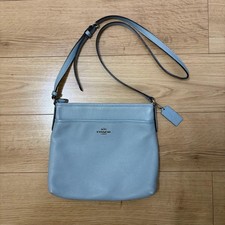 COACH light blue leather shoulder bag Shipped from Japan