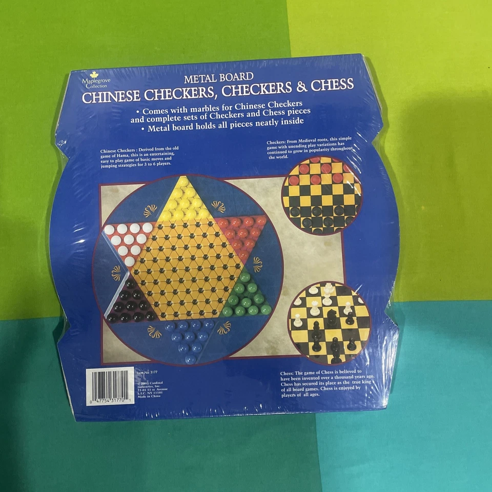 Vintage Maplegrove Collection Chinese Checkers, Checkers, and Chess Games Sealed - Image 4 of 4