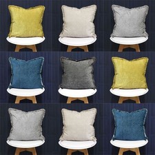 Image of Riva Paoletti Astbury Fringed Chenille Cushion Cover, 50 x 50 Cm