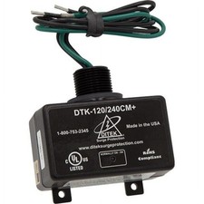 Ditek DTK-120/240CM Surge Protector 120/240VAC 2000J 4 Outlets Black