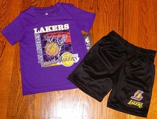 NBA LAKERS AUTHENTIC TODDLERS BOYS ORIGINAL BRAND NEW 2Pc SPORT SET Size 4T, NWT