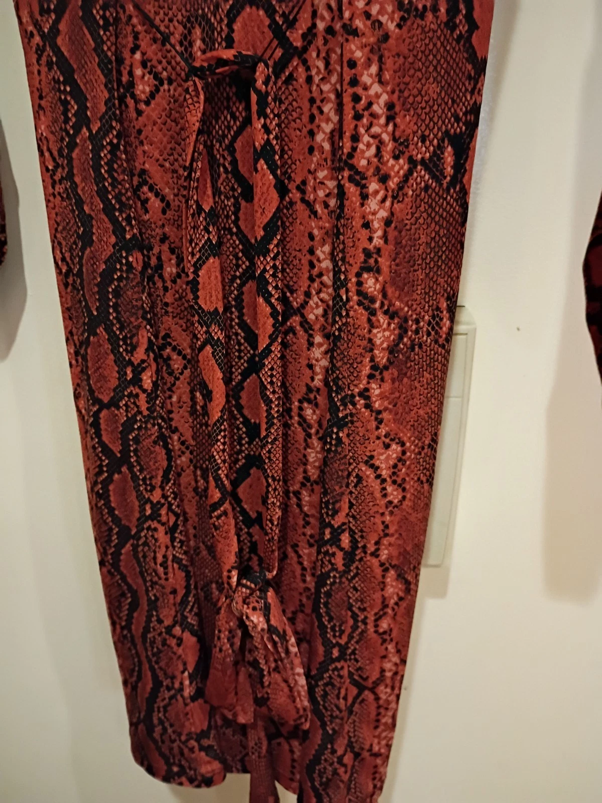 Abito MICHAEL KORS in jersey a catena arancione con stampa serpente logo oro Taglia M