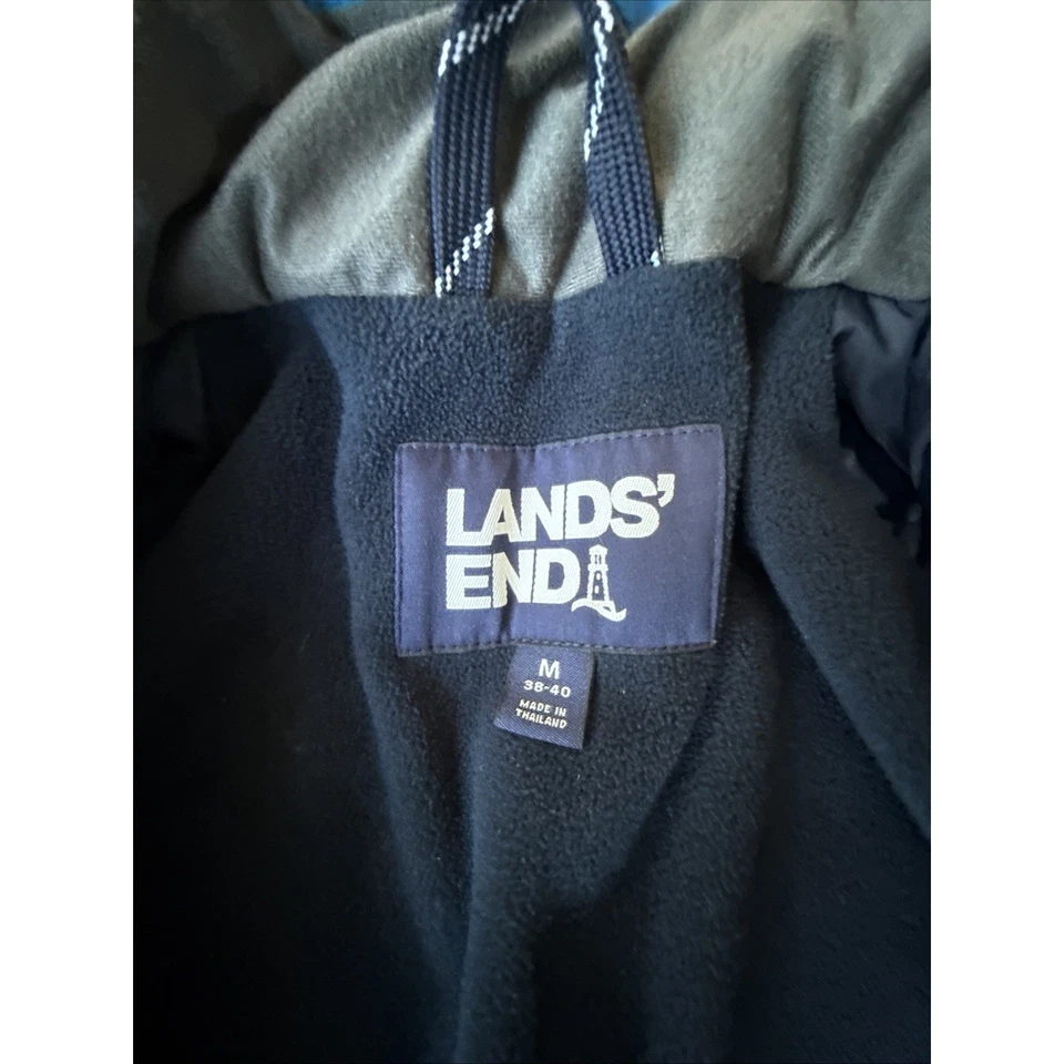 LANDS END VERY NICE !  MEN'S M 38-40 WINTER PARKA COAT JACKET  BLUE *no Hood - Image 2 of 4