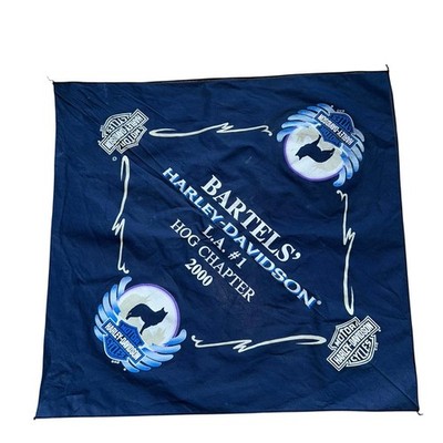 Vintage Harley Davidson Bartels bandana wolf design L.A. #1 HOG Chapter blue