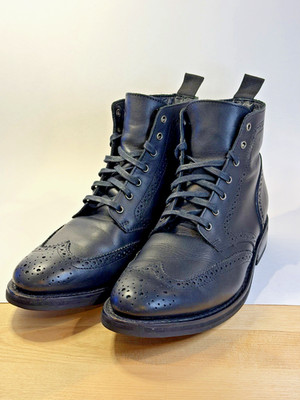 Men's Thursday Boot Company 10M Black Leather Wingtip Lace Up Brogue
