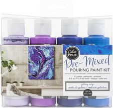 American Crafts Color Pour Pre-Mixed Paint Kit 4/Pkg Galaxy Surge
