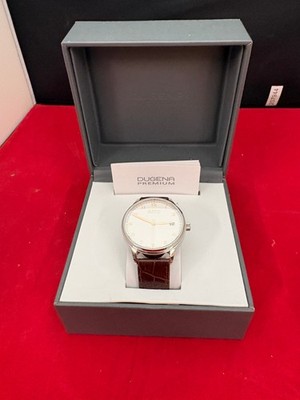 Dugena Premium Armbanduhr mit Lederarmband in Box