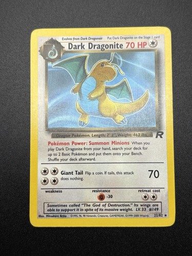 WOTC Dark Dragonite 22/82 Team Rocket Non Holo Rare 2000 Vintage 70