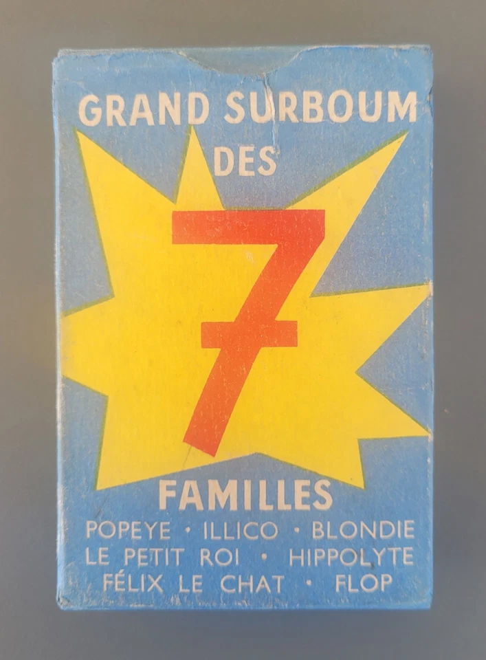 complet étui jeu ancien cartes 7 familles opera mundi felix chat popeye an 1960 - Photo 2/4