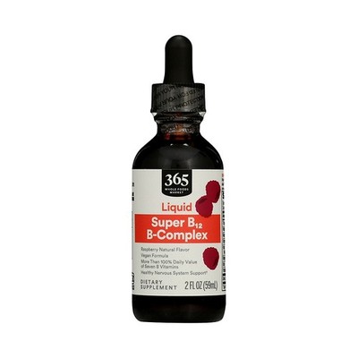 #65 by Whole  Foods Super B-12 B-Complex Supplement, Raspberry  Flavor, 2 oz