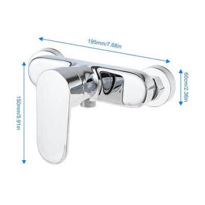 1PC Shower Tap Control Mixing Valve Bath Mixer Faucet Hot & Cold Wall Mount