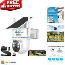 4G LTE Solar-Powered Security Camera: No WiFi, Color Night Vision, 2-Way Talk