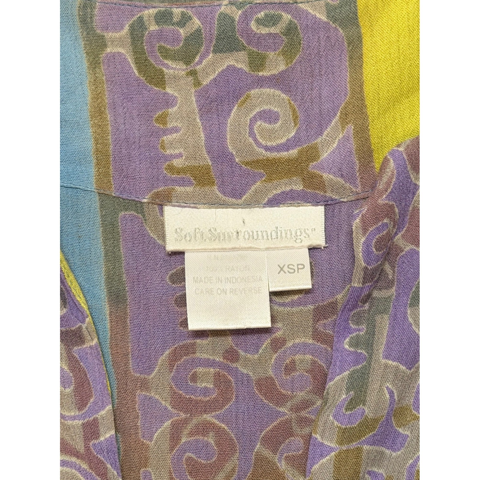 Soft Surroundings Patchwork Tunic Yellow Blue Pur… - image 4