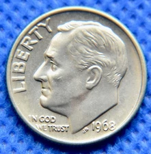 1968-P ROOSEVELT DIME - GEM Brilliant Uncirculated   #N827