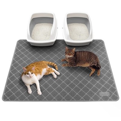 Conlun Cat Litter Mat: 47''x35'', Durable PVC, Non-slip, Waterproof, Less Waste