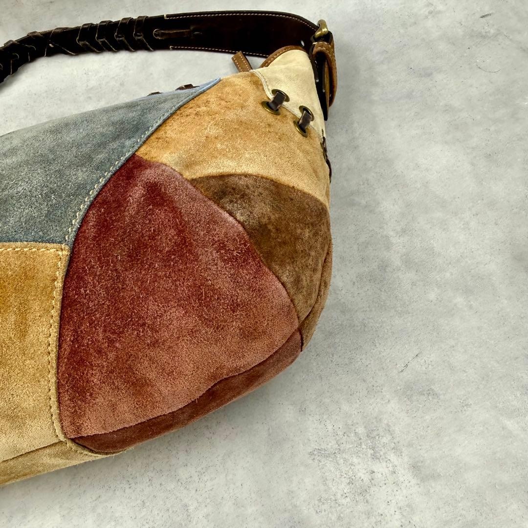 Coach 9587 Patchwork Shoulder Bag Multicolor Sued… - image 10