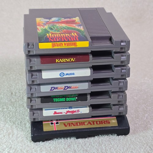 Lot Of 7 Nes Games: Dragon Warrior Tecmo Bowl Karnov Vindicators - Picture 5 of 10