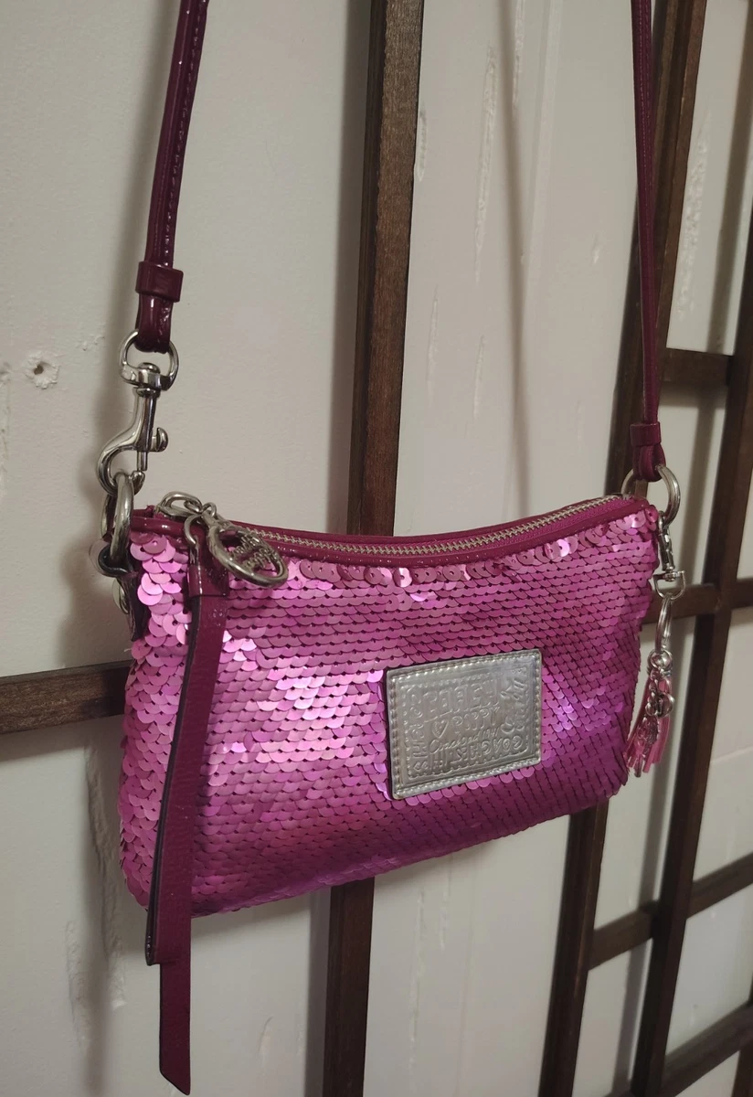 バッグ Coach Poppy Spangle 2way Bag Pink Y2K Coach Poppy Shoulder Bag Pink Bags & Handbags for Women for sale