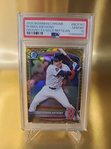 2025 Bowman Chrome Gold Reptilian Roman Anthony #bcp167 /50 PSA 10 Pop 1