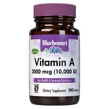 Bluebonnet Vitamin A 3000 Mcg 10000 IU 100 Softgels